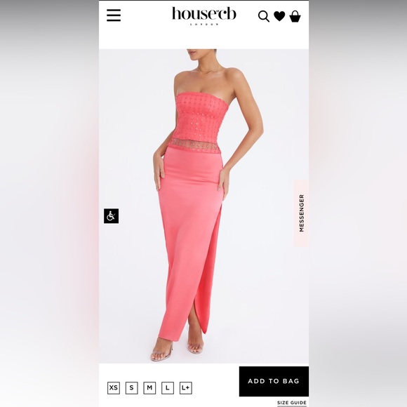 House of Cb/Mistress Rocks- Coral 2 piece - Picture 5 of 5